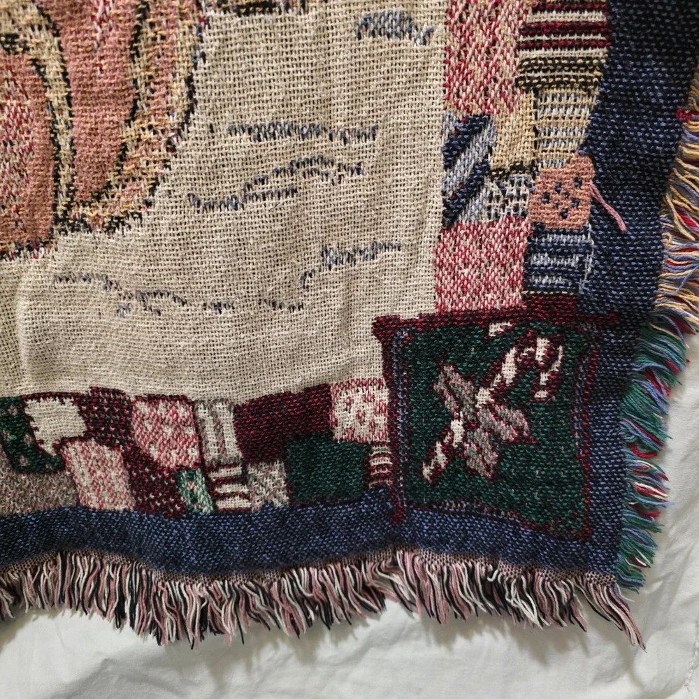 Cozy Teddy Bear Family Woven Throw Tapestry Blanket Christmas Holiday Home Decor